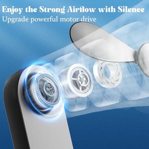 Lerat Portable Handheld Fan, 2 IN 1 Mini Hand Fan, Battery Operated [8-15 Working Hours], USB Rechargeable Personal Foldable Fan for Indoor, Small Pocket Fans Travel Essentials for Outdoor (Black) - Thumbnail 3