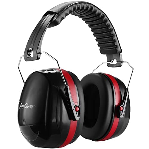ProCase NRR 32dB Noise Reduction Ear Muffs for Adults & Kids, Hearing Protection for Shooting, Gun Range, Mowing, Construction & Autism Sensory Support, Foldable Safety Earmuffs –Red - Image 1