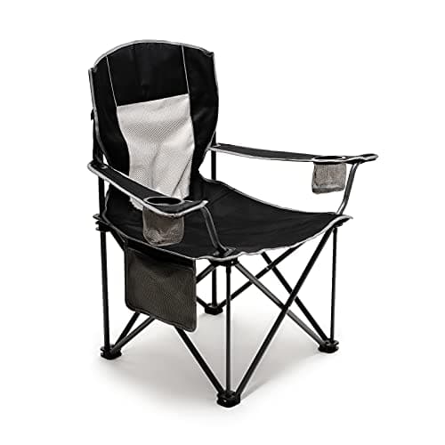 SUNNYFEEL Camping Chairs for Adults, Oversized Camping Chair Heavy Duty 500LBS, Portable Lawn Chair with Cup Holder, Side Pocket&Bag for Outdoor Camping/Beach/Picnic/Fishing, Black - Image 1