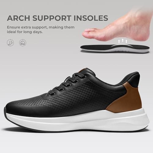 Coostar Black Dress Shoes Men with Arch Support Men's Oxfords Business Casual Shoes Men Black Size 14 - Thumbnail 4