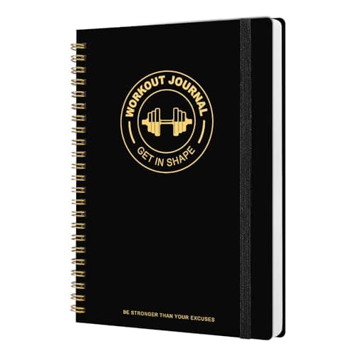 Thboxes Workout & Fitness Journal for Woman Man，8.5" x 6" Daily Exercise Log Notebook Personal Health Meal Planner for Weight Loss Gym Muscle Gain Workout Notepad Essentials Wellness Log, Black - Image 1