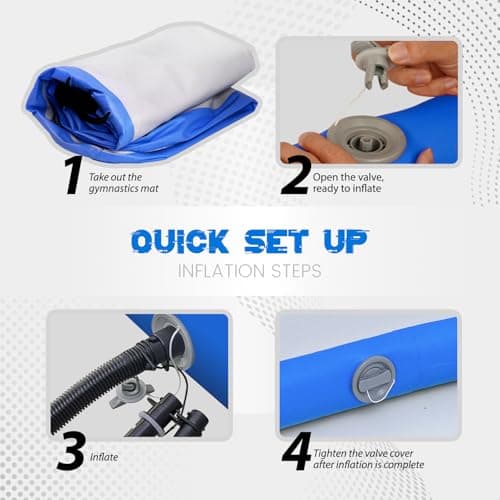 Tuxedo Sailor Inflatable Gymnastics Mat with Electric Pump, Storage Bag, Repair Kit–Air Mat for Home Training, Cheerleading, Yoga - Thumbnail 6