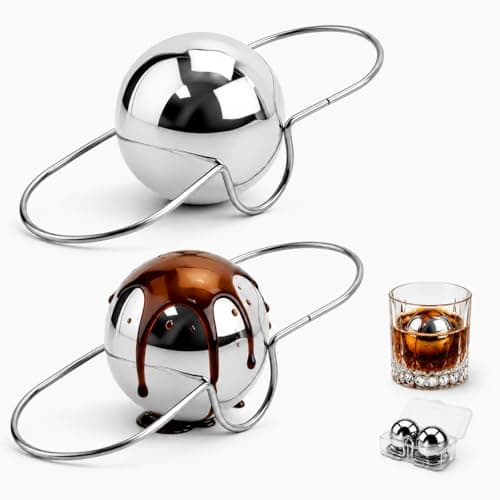 2 Pack Stainless Steel Espresso Frozen Balls, No-Dilution Metal Cooling Balls for Espresso, Iced Coffee, Tea, Milk Tea, Cocktails & Daily Drinks