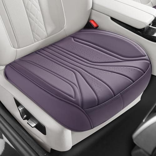 EQUIDEVDY 2 Pack Leather Bottom Car Seat Covers,Front Seat Covers for Cars,Driver Car Seat Cover,Luxury Faux Leather Seat Protectors,Full Wrap,Waterproof,for Most Vehicles,Sedan,SUV,Truck (Purple)