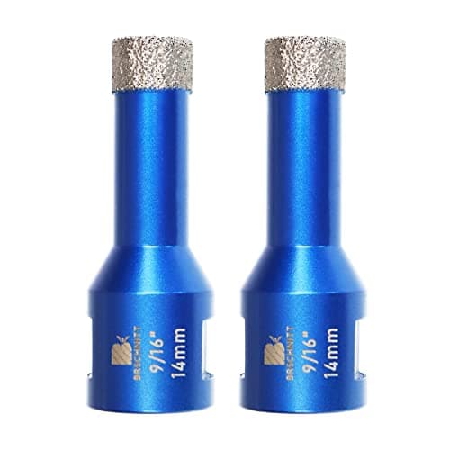 3/5 Inch Diamond Core Drill Bit for Porcelain Tile Ceramic Marble Granite Drilling,BRSCHNITT 2pcs Vacuum Brazed Diamond Hole Saw with 5/8-11 Thread (14mm 2pcs)