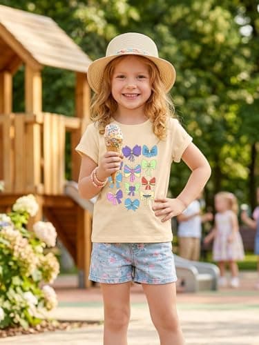 AMWIPE Magical Shirt for Girls Cute Ribbons Bows Shirts Toddler Girls Festival T-Shirts Birthday Tee Tops Holiday Outfits - Thumbnail 2