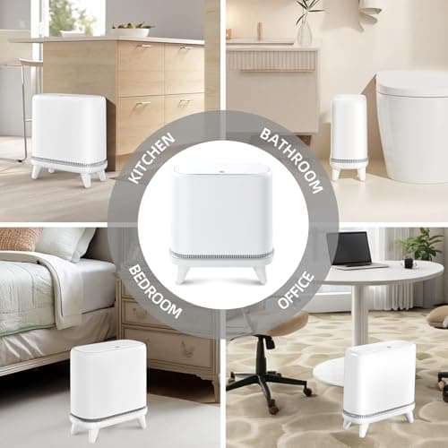 JUDRDO Bathroom Trash Can with Lid, 3.2 Gallon Small Garbage Can with Pop-Up Lid & Air-Pressure Bag Lock, Slim Trash Bin with Legs, Narrow Waste Basket for Bathroom, Bedroom, Kitchen, Office, Rv - Thumbnail 6