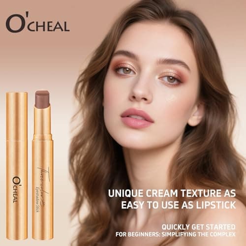 O'CHEAL 3 Color Gradient Eyeshadow Stick Matte Shimmer Waterproof Long-lasting Crease-proof & easy to apply, suitable for dailymakeup touch-ups，Eye shadow pen for Make Up 03#Fine Glitter Orange - Thumbnail 6