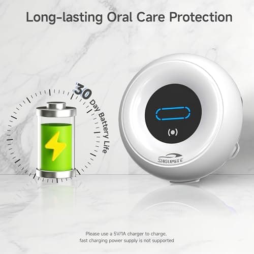 SHGUMITE Toothbrush Holder Sanitizer - Cleaning & Drying, Rechargeable Wall-Mounted Toothbrush Organizer with Touch Control, Two-Slot Design for Bathroom (White) - Thumbnail 4