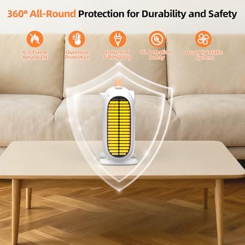 Gyrivav Space Heater, Portable Heaters for Indoor Use with Remote, LED Display, 18H Timer, 3 Modes, Vertical and Horizontal Use, No Temp Display, 1500W Fast Safety Heat for Bedroom, Home, Office - Thumbnail 2