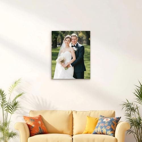 GagetElec Custom Canvas with Your Photos, Personalized Canvas Wall Art, Couple Canvas Prints, Leave Behind Eternal Moments of Love, Photo Prints for Bedroom & Living Room Decor (8" X 10") - Thumbnail 2