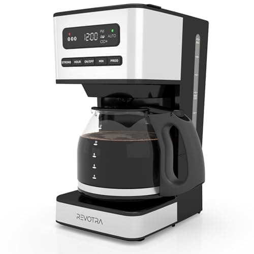 REVOTRA 12 Cup Programmable Coffee Maker, Hot and Iced Coffee Makers, Regular & Strong Brew Drip Coffee Machine, 1-4 Cup, 24H Timer, Auto Shut-Off, Keep Warm, Pause & Serve - Image 1