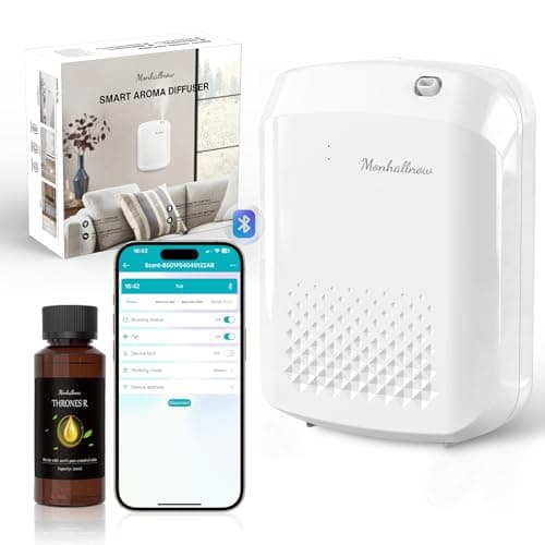 Waterless Essential Oil Diffuser, 2500 Sq.Ft Coverage, Bluetooth App Control, No-Noise Wall-Mounted Aroma Diffuser, 400ml, Perfect for Home, Hotel & Office, Valentines Day Gift, White - Image 1