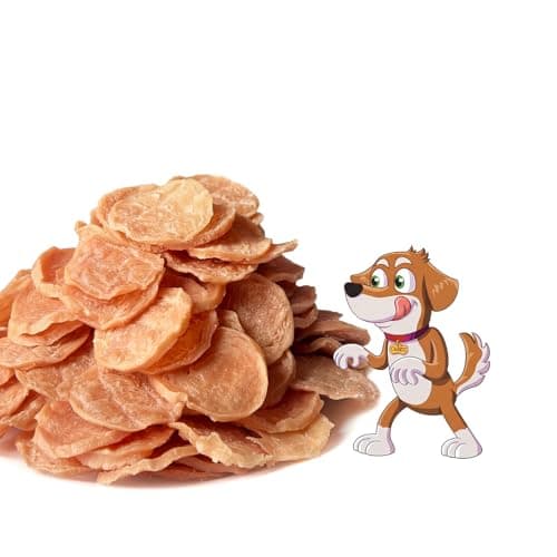 Dehydrated Chicken Round Dog Treats, Grain-Free High Protein Dog Chips for Training, Healthy Dry Snacks for Small Medium Large Dogs, Puppy & Senior Friendly, Natural Real Chicken, 16 oz (1 lb / 454 g)