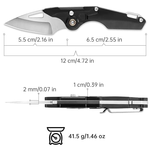 Pocket Knife:1.98" Mini Folding Knife for Men Women, EDC Knives with Button Lock, 5CR15 Blade & Aluminum Handle with Pocket Clip – 3 Modes (Folded/Dagger Shape/Full-Open), Perfect for Gifting 270 - Thumbnail 6