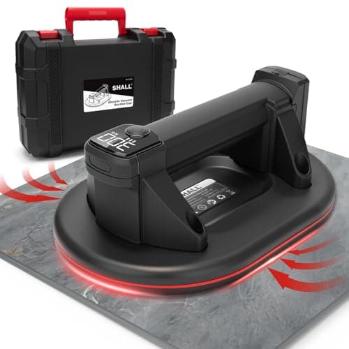 SHALL Electric Suction Cup, 10 in Diameter, 2 Brushless Motors, 300 KG / 660 lbs Suction Power, LCD Display for Suction Power & Battery Level, Heavy Duty Vacuum Lifter for Glass Tile Marble Metal