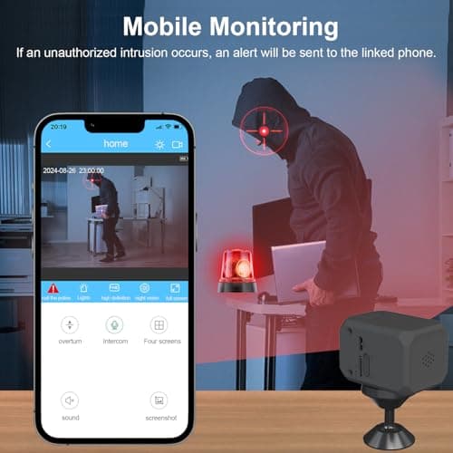 ZHENHAN 1440P HD Mini WiFi Security Camera – Indoor Wireless Rechargeable Pet/Home/Office Surveillance with Motion Detection, Night Vision, 100-Day Battery, Cloud/SD Storage & App Control (Black) - Thumbnail 5