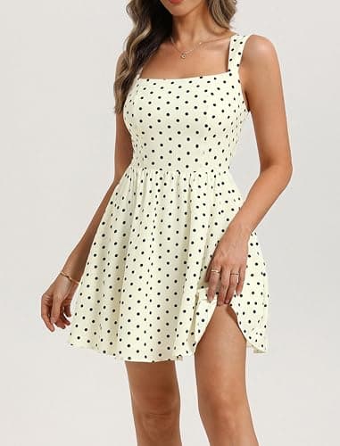 Belle Poque Short White Pokla Dot Dress for Women Garden Party Birthday Wedding Guest Mini Dress 2026 Trendy M - Thumbnail 2
