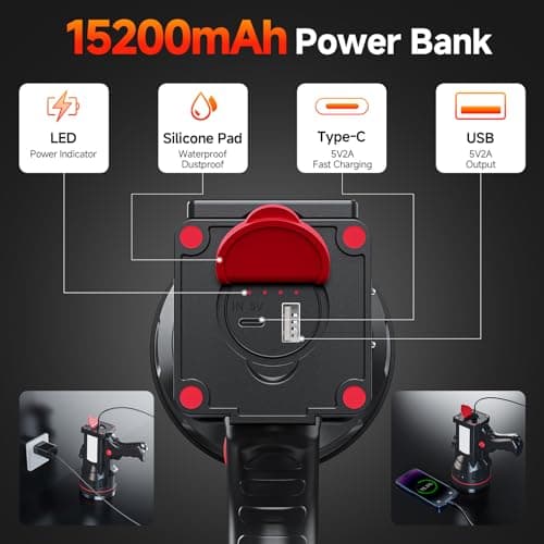 anlook Rechargeable Spotlight Flashlight, Super Bright Handheld Spot Light with COB Light & Foldable Stand, Waterproof Long Lasting Hand Held Searchlight Spotlight for Boating Camping Hunting Fishing - Thumbnail 3