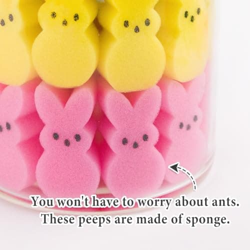 ORIENTAL CHERRY Easter Decorations - Easter Peeps Bunnies Vase Filler Set, Spring Decor Home Indoor Decoration Centerpieces for Tables - Thumbnail 4