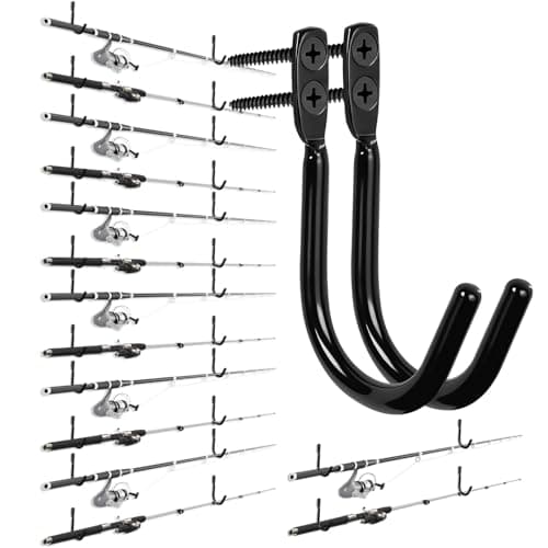 TOPTOYBOX Fishing Rod Holder for Garage, Fishing Rod Holder, Wall Mount Fishing Pole Holders, Rod Holder with Soft Protective Pad, Garage Organization (30) - Image 1