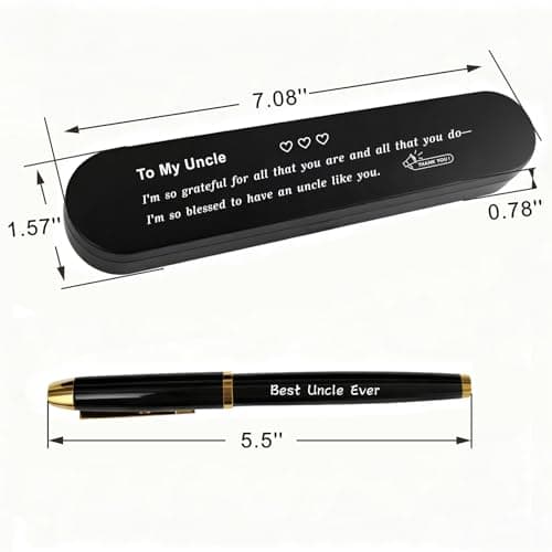 iyaone ​​Fathers Day Gift for Uncle, Best Uncle Ever Engraved Gel Pen - Thumbnail 3