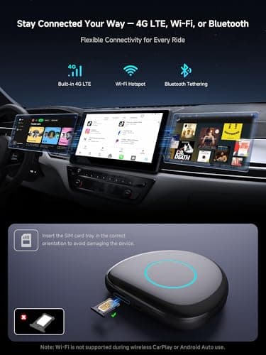 MYATOTO Magic AI Box, Wireless CarPlay/Android Auto Adapter, Car Video Box Supports for Netflix/YouTube/TikTok/TF Card, DriveChat AI Smart Box with GPS/Dual Bluetooth - Thumbnail 2
