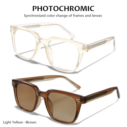 Photochromic Sunglasses Synchronized Color-Changing Frames and Lenses Brown - Thumbnail 6