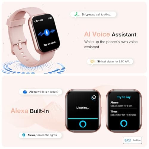 Smart Watches for Women, Womens Smart Watch for iPhone & Android & Samsung, Smartwatch with Call & Alexa, Sleep,Heart Rate,Pressure,SpO2 Monitor & Cycle Tracking, 100+ Sports Modes Fitness Watch-Pink - Thumbnail 3