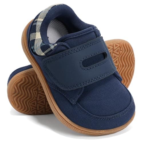 STQ KIDS Toddler Wide Toe Box Shoes Barefoot Shoe Boys Kids Walking Boy Sneakers Non-Slip Lightweight Comfortable First Walking Tennis Outdoor Activities Navy Little Kid Size 12 - Image 1