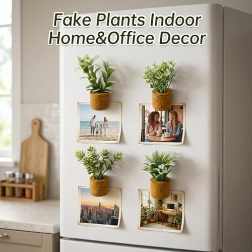 4Pcs Plant Fridge Magnets,Mini Vase Magnets for Fridge with Fake Plants,Cute Refrigerator Magnets for Kitchen Home Decoration,Gifts for Women and Men Dad Grandpa - Thumbnail 3