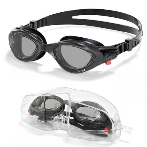 Aegend Swim Goggles, No-Leaking Anti-Fog Swimming Goggles for Adult Men Women (Black & Dark Black)