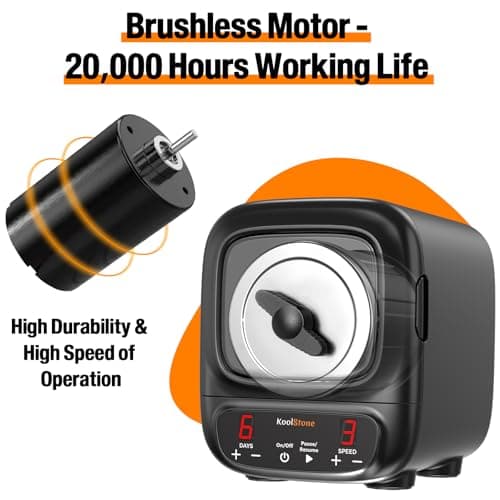 KoolStone C1 Pro Max Professional Rock Tumbler Kit - Large 3LB Capacity & Brushless Motor, Up to 6X More Noise Cancelling, Ultra Quiet Rotary Polisher with Full Accessories, Ideal for Adults Kids - Thumbnail 2