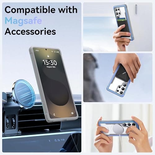 RAPTIC for S25 Ultra Case 6.9 Inch, Shield Case Compatible with MagSafe, [13FT Mil-Grade Drop Protection], Durable Anodized Shockproof Aluminum Frame Slim Samsung Galaxy S25 Ultra Case, Iridescent - Thumbnail 5