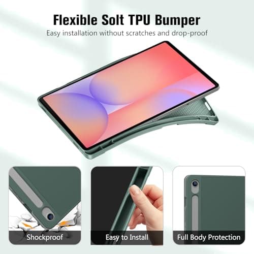 ProCase Smart Case for Galaxy Tab S10 Lite/S10 FE/S9 FE 10.9-Inch with S Pen Holder, Trifold Stand Folio Cover with Soft TPU Back for 10.9" Galaxy Tab S10 Lite/S10 FE/S9 FE -Mgreen - Thumbnail 4