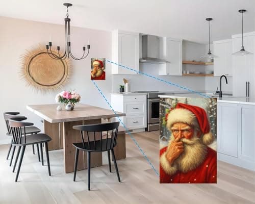 Carastora 2-pack Vintage Christmas Metal Tin Sign Set of Two, measuring 8×12in, featuring Santa Claus. Suitable for bedrooms, bathrooms, kitchens, gardens, and home decor, and holiday gift. - Thumbnail 4