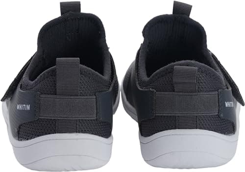 WHITIN Kids Wide Barefoot Shoes for Boys/Girls Pull-On Sneakers Minimalist Wide Toe Box Zero Drop Size 3 Big Kids Walking Athletic Sports Wide Width Running Tennis Grey 35 - Thumbnail 3
