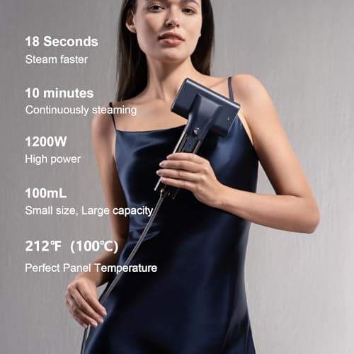 G10 Steamer for Clothes, Portable Iron and Travel Steamer, Handheld Garment Steamer, 0.9 lbs,1200W Mini Steam Iron for Travel and Home (Only for 120V) Navy Blue - Thumbnail 3