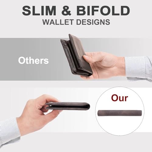 Chelmon Slim Wallet for Men ID Window with RFID Blocking Front Pocket Minimalist Bifold Bussiness Card Holder Gift for Men - Thumbnail 5