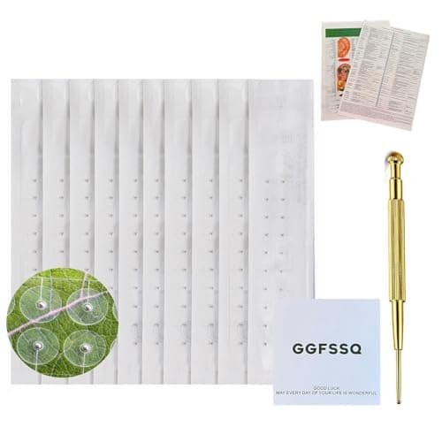 GGFSSQ Ear Seeds Acupuncture Kit - 200 Pieces - Acupressure with Ears Seed, with Bonus Free Chart and Brass Acupressure Probe - for Balance & Wellness (silver-200pcs)