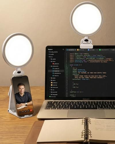 Ring Light for Laptop, 5" Eye-Caring Lighting with 50 Modes, CRI>97.8, 3000K-6500K Zoom Lighting for Conference, Meetings, Video Call, Recording, Streaming