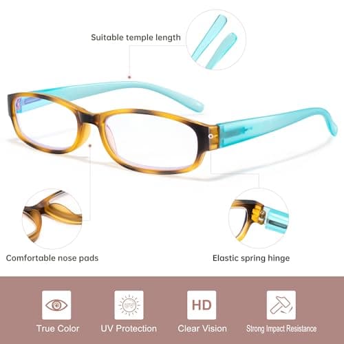 EYEGUARD 4 Pack Blue Light Reading Glasses for Women Computer Readers Fashion Spring Hinge Eyeglasses 2.75 - Thumbnail 3