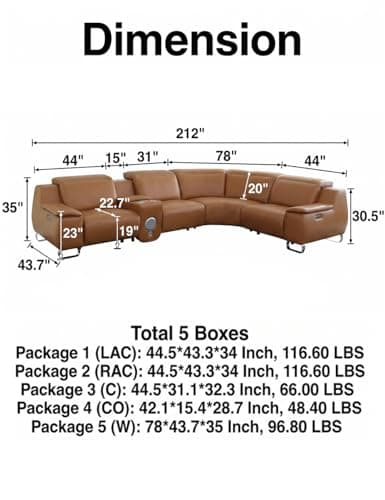Power Reclining Sectional Sofa Set, Modular L shape Leather Couch Reclining for living room, Home Theater, with Storage Console, Bluetooth Audio, USB & Wireless Charging, Living Room Furniture Set - Thumbnail 2