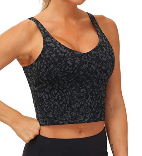 Women’s Longline Sports Bra Wirefree Padded Medium Support Yoga Bras Gym Running Workout Tank Tops - Image 1