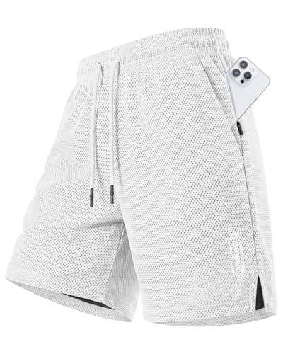 CANGHPGIN Men's Basketball Shorts 9" Mesh Quick Dry Lightweight Athletic Gym Workout Shorts with Zipper Pockets Drawstring - Image 1