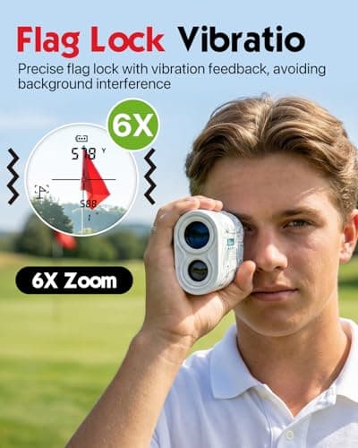 Flagfront Range Finder Golf Rangefinder with Slope, 1200 Yards Golf Range Finder, 6X Magnification, Flag Locking Vibration, Must Accessories for Golfer - Thumbnail 3