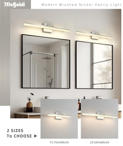 7Degobii Brushed Nickel Vanity Light for Bathroom - 5CCT Dimmable, Adjustable Angle, 23.62-inch Long 16W LED Bar Light Fixture Over Mirror - Modern Wall Lighting - Thumbnail 5