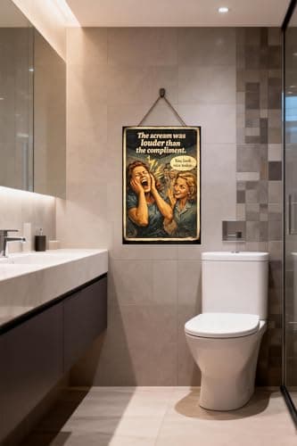 The Scream Was Louder Than the Compliment Metal Tin Sign, 8x12 Inch Vintage Retro Art, Funny Office or Home Decor, Humorous Quote Sign, Pre-drilled Holes for Easy Hanging - Thumbnail 3