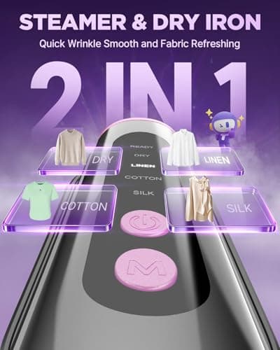 Portable Travel Steamer for Clothes, 100-240V Steamer ＆ Iron for Clothes 2 In 1, Handheld Garment Steamer for Global, Compact Clothes Steamer Iron with Strong Steam Wrinkle Remover for Home/Travel - Thumbnail 2