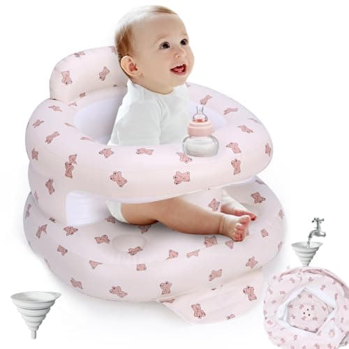 Inflatable Baby Seat for Babies 3 Months & Up, Inflatable Baby Support Seat for Sitting Up, Toddler Baby Floor Chair with Built in Air Pump, Upgrade Water Injection Function, More Stable (Color#02) - Image 1